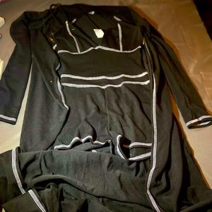 2 piece set Romper with long sleeve over coat